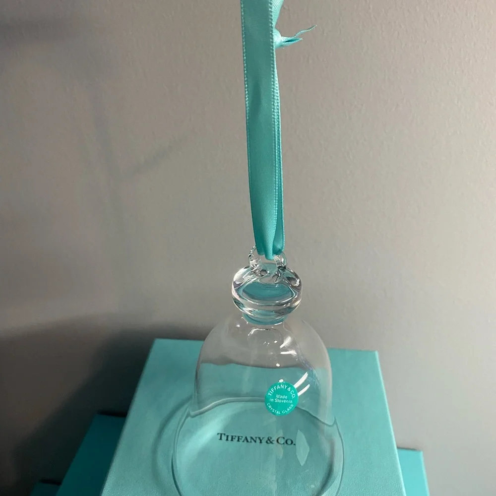 Retired Tiffany & Co Crystal Bell Ornament - Picture 2 of 7